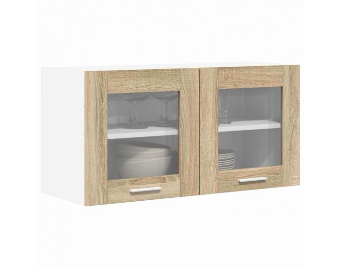 Sonata H Висящ шкаф с рафт Riga Сонома дъб и бяло 80 x 31 x 40 см