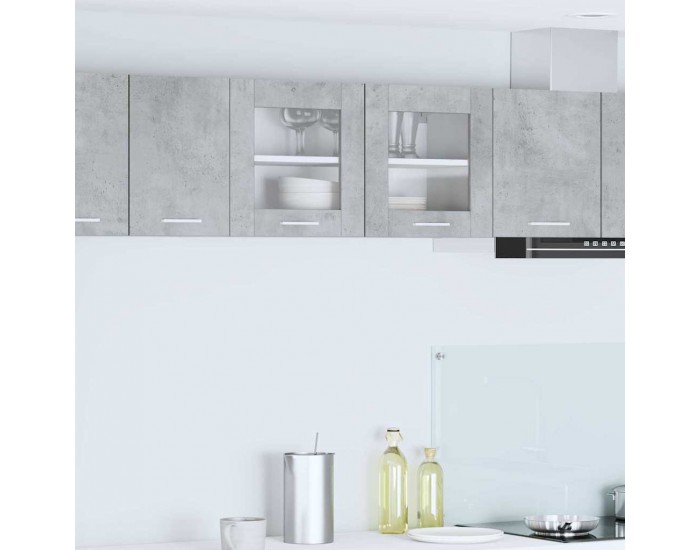 Sonata H Висящ шкаф с рафт с врата Riga Бетон сив и бяло 80 x 31 x 40 см