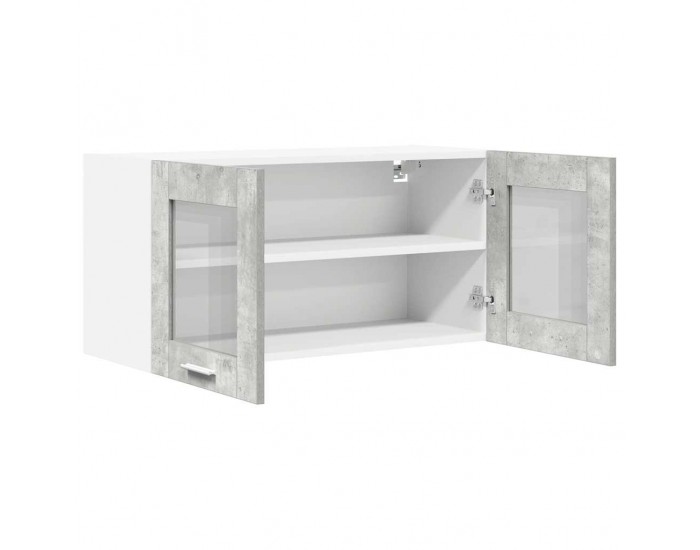 Sonata H Висящ шкаф с рафт с врата Riga Бетон сив и бяло 80 x 31 x 40 см