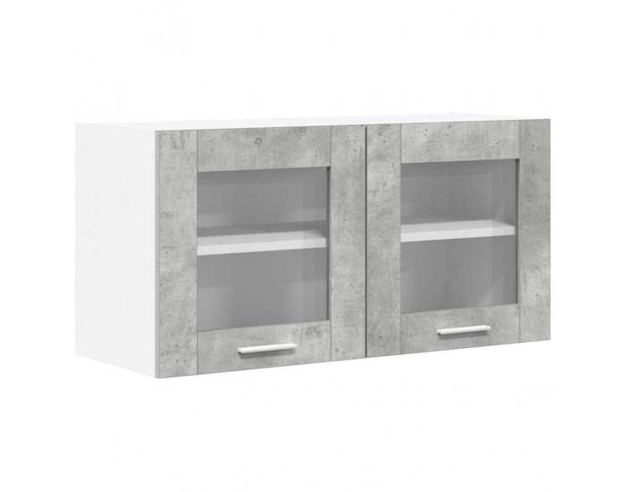 Sonata H Висящ шкаф с рафт с врата Riga Бетон сив и бяло 80 x 31 x 40 см