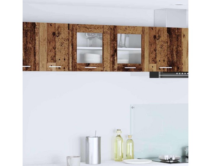 Sonata H Висящ шкаф с рафт Riga Стара дървесина и бяло 80 x 31 x 40 см