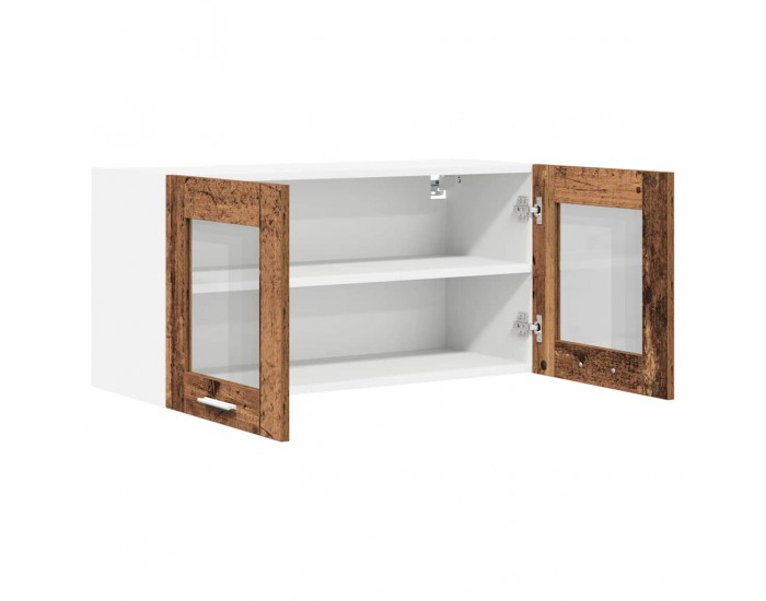 Sonata H Висящ шкаф с рафт Riga Стара дървесина и бяло 80 x 31 x 40 см