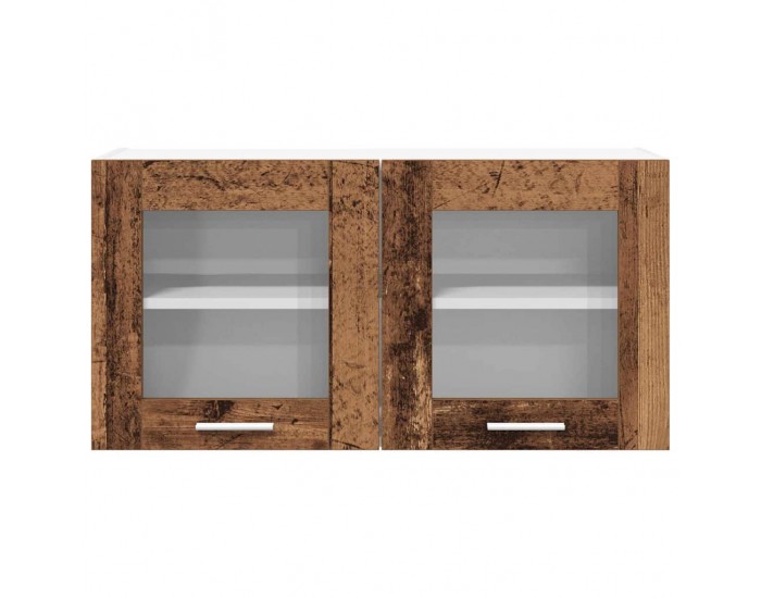 Sonata H Висящ шкаф с рафт Riga Стара дървесина и бяло 80 x 31 x 40 см