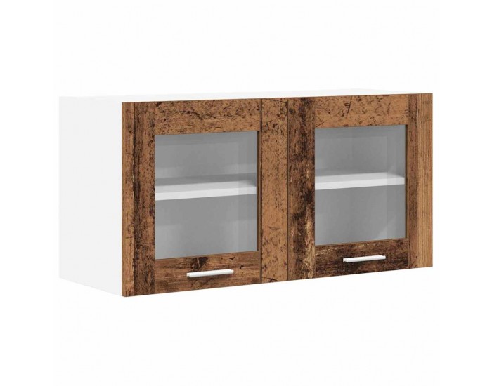 Sonata H Висящ шкаф с рафт Riga Стара дървесина и бяло 80 x 31 x 40 см