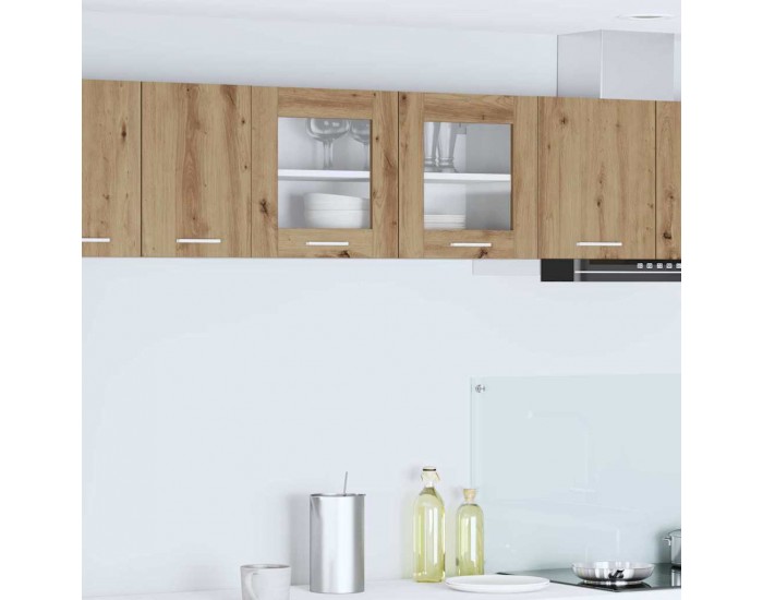 Sonata H Висящ шкаф с рафт Riga Занаятчийски дъб и бяло 80 x 31 x 40 см