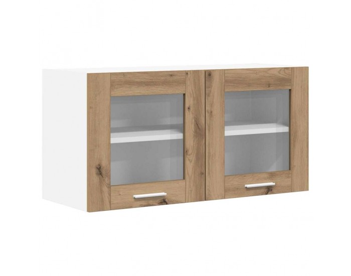 Sonata H Висящ шкаф с рафт Riga Занаятчийски дъб и бяло 80 x 31 x 40 см