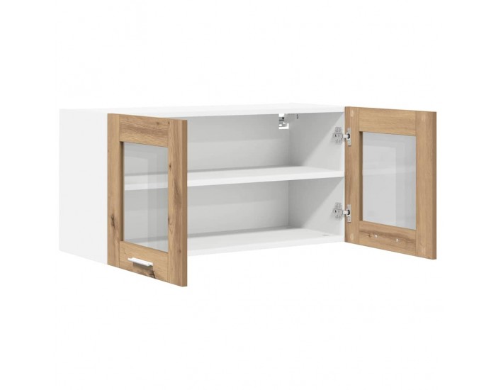 Sonata H Висящ шкаф с рафт Riga Занаятчийски дъб и бяло 80 x 31 x 40 см