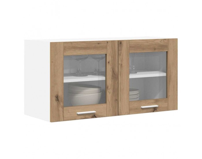 Sonata H Висящ шкаф с рафт Riga Занаятчийски дъб и бяло 80 x 31 x 40 см