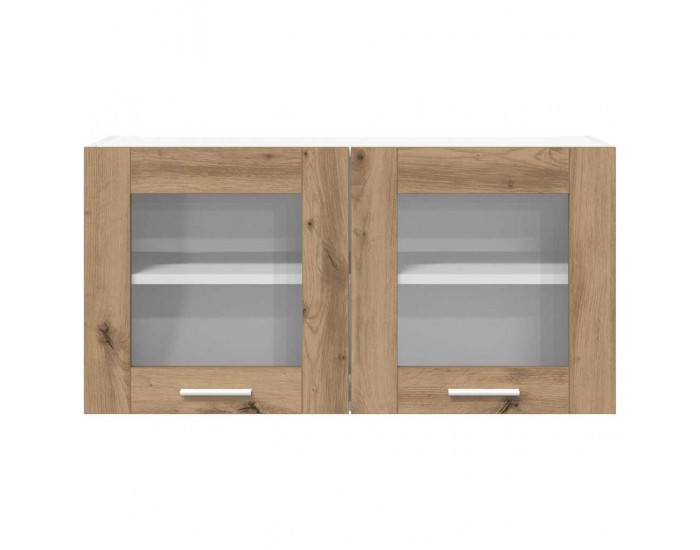 Sonata H Висящ шкаф с рафт Riga Занаятчийски дъб и бяло 80 x 31 x 40 см