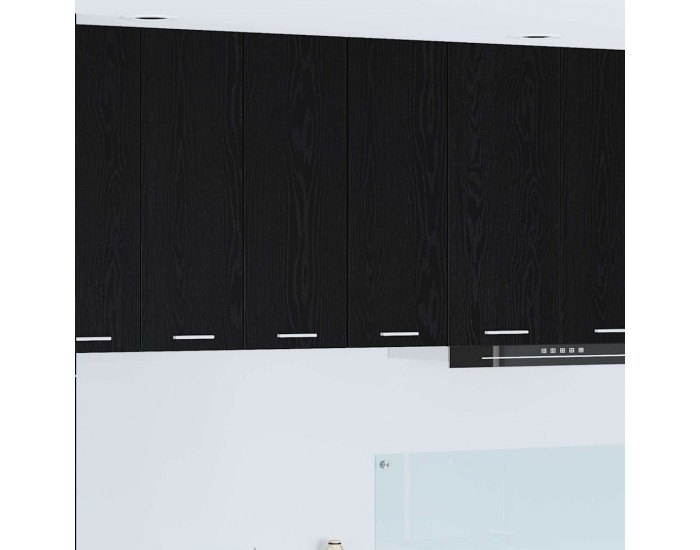 Sonata H Висящ шкаф с рафт с врата Riga Черен дъб и бяло 30 x 31 x 80 см