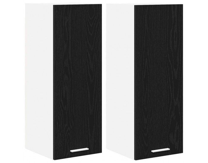 Sonata H Висящ шкаф с рафт Riga 2 pcs Черен дъб и бяло 30 x 31 x 80 см
