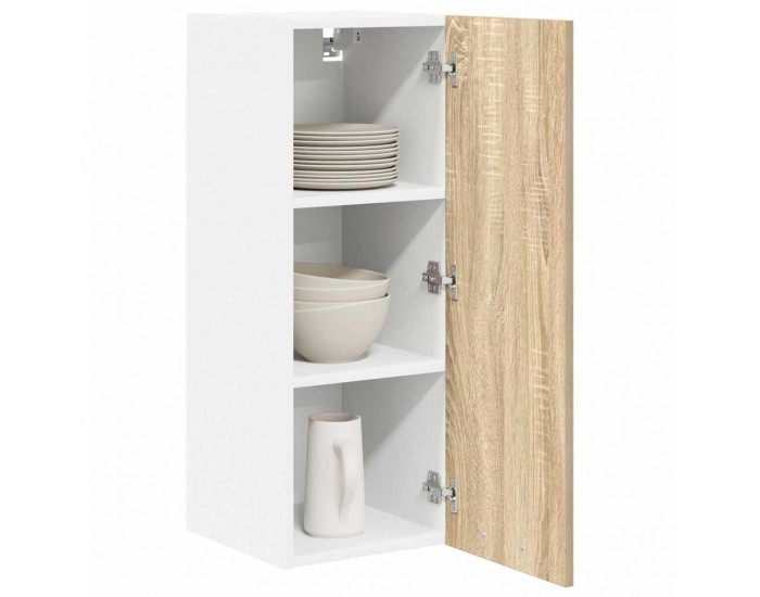 Sonata H Висящ шкаф с рафт Riga 2 pcs Сонома дъб и бяло 30 x 31 x 80 см