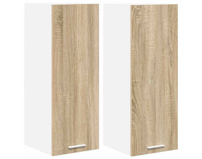 Sonata H Висящ шкаф с рафт Riga 2 pcs Сонома дъб и бяло 30 x 31 x 80 см