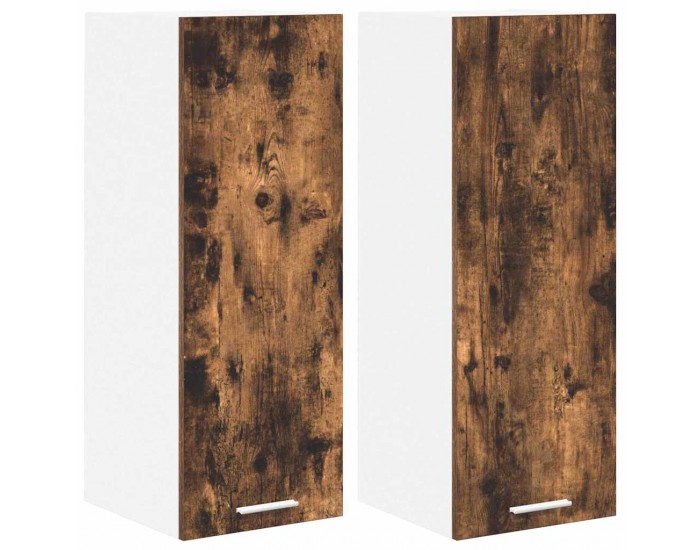 Sonata H Висящ шкаф с рафт Riga 2 pcs Димящ дъб и бяло 30 x 31 x 80 см