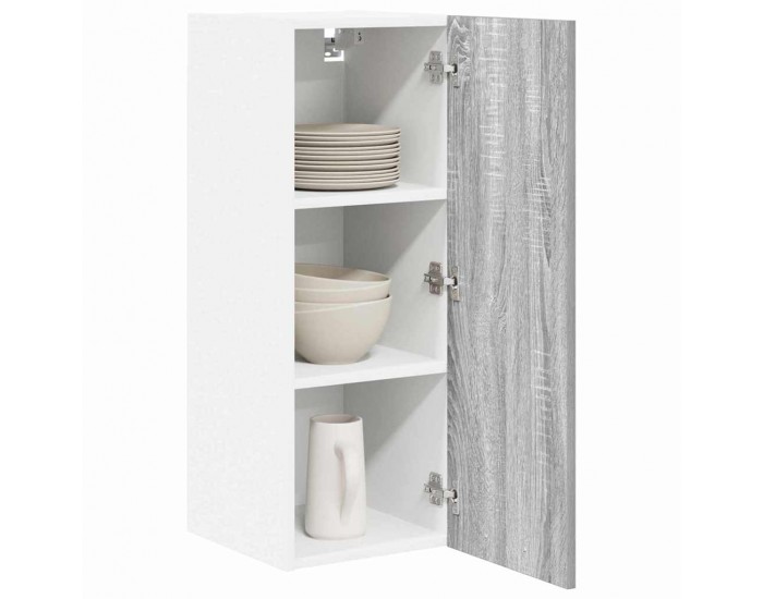 Sonata H Висящ шкаф с рафт Riga 2 pcs Сив Сонома и бяло 30 x 31 x 80 см