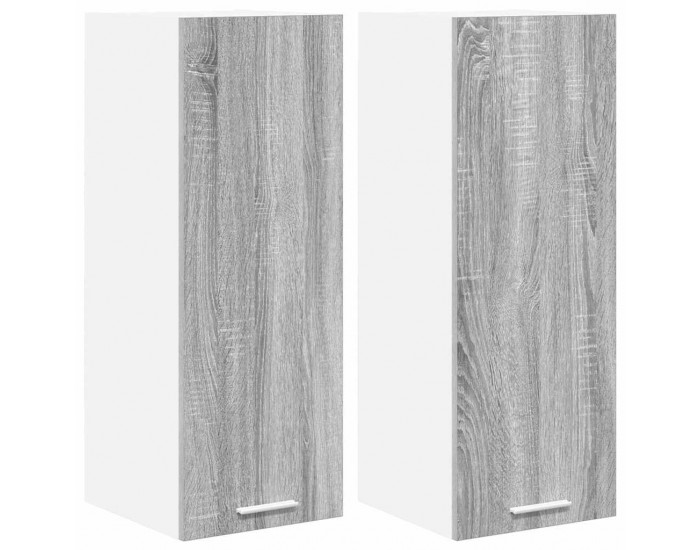 Sonata H Висящ шкаф с рафт Riga 2 pcs Сив Сонома и бяло 30 x 31 x 80 см