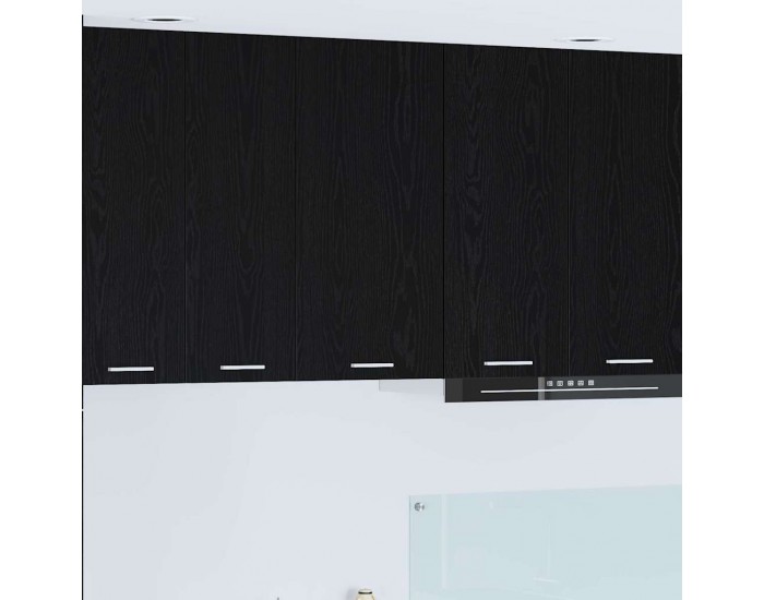 Sonata H Висящ шкаф с рафт с врата Riga Черен дъб и бяло 40 x 31 x 80 см