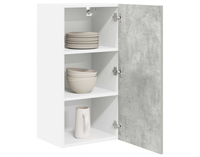 Sonata H Висящ шкаф с рафт с врата Riga Бетон сив и бяло 40 x 31 x 80 см