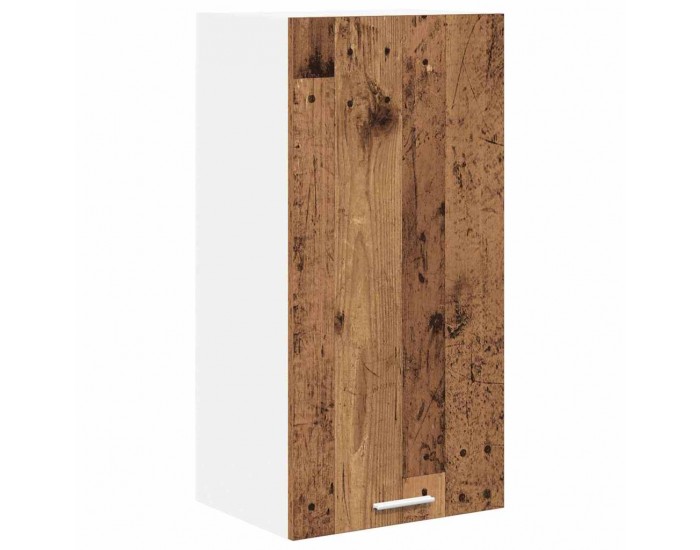 Sonata H Висящ шкаф с рафт Riga Стара дървесина и бяло 40 x 31 x 80 см