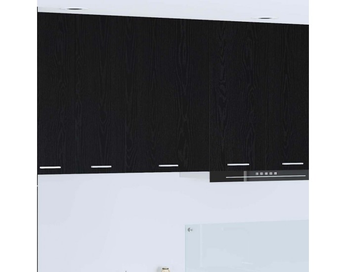 Sonata H Висящ шкаф с рафт с врата Riga Черен дъб и бяло 50 x 31 x 80 см