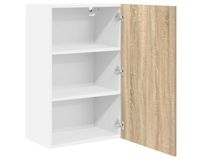 Sonata H Висящ шкаф с рафт Riga Сонома дъб и бяло 50 x 31 x 80 см