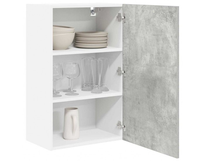Sonata H Висящ шкаф с рафт с врата Riga Бетон сив и бяло 50 x 31 x 80 см