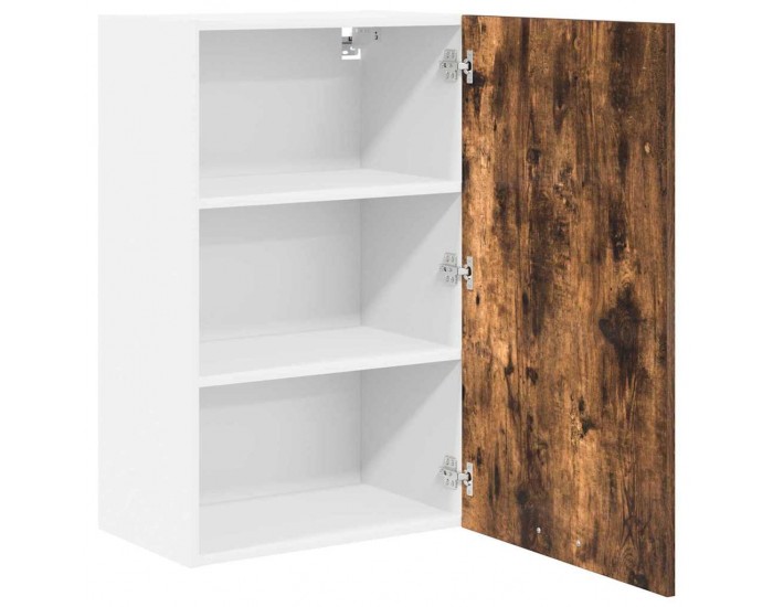Sonata H Висящ шкаф с рафт с врата Riga Димящ дъб и бяло 50 x 31 x 80 см