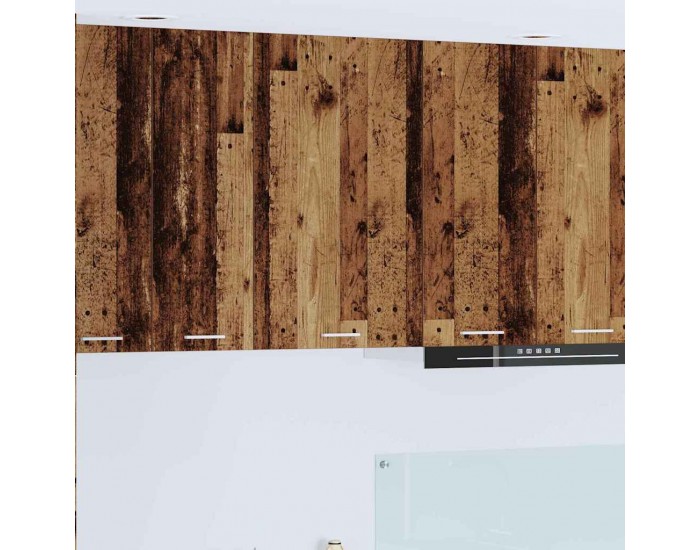 Sonata H Висящ шкаф с рафт Riga Стара дървесина и бяло 50 x 31 x 80 см