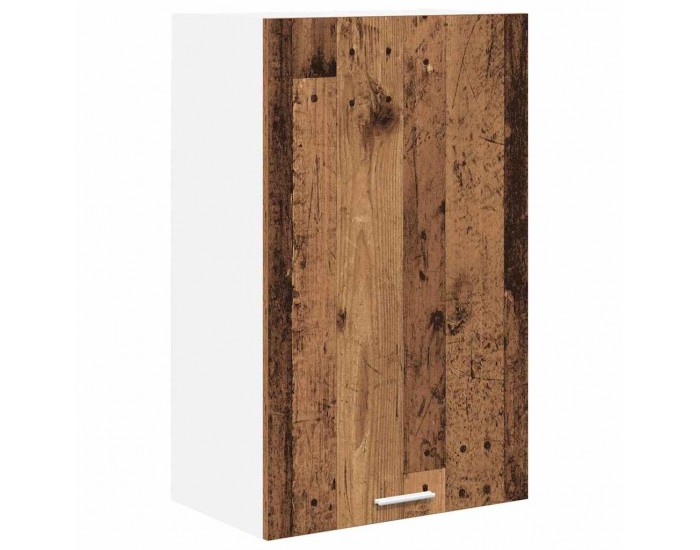 Sonata H Висящ шкаф с рафт Riga Стара дървесина и бяло 50 x 31 x 80 см