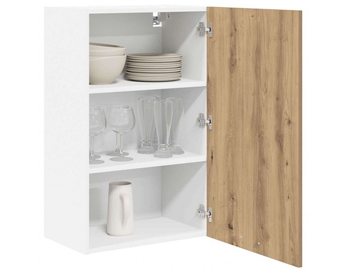 Sonata H Висящ шкаф с рафт Riga Занаятчийски дъб и бяло 50 x 31 x 80 см