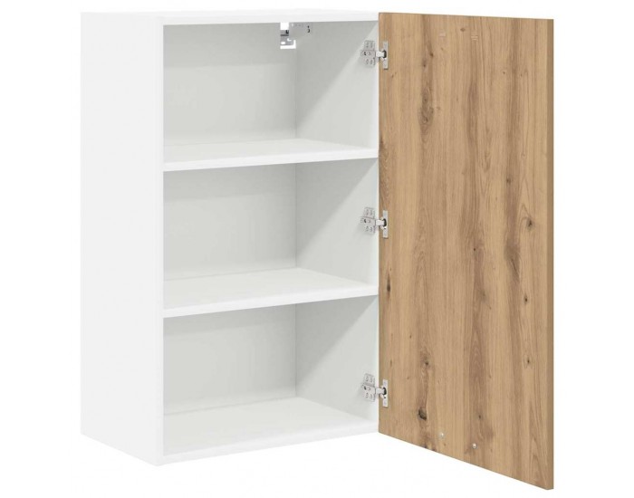 Sonata H Висящ шкаф с рафт Riga Занаятчийски дъб и бяло 50 x 31 x 80 см