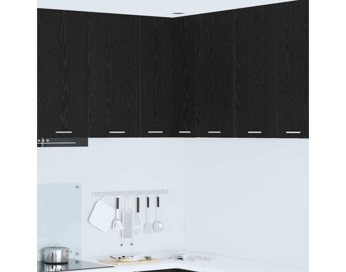 Sonata H Висящ шкаф с рафт Riga Черен дъб и бяло 57 x 57 x 80 см