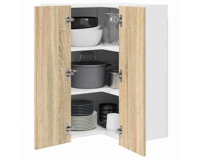 Sonata H Висящ шкаф с рафт Riga Сонома дъб и бяло 57 x 57 x 80 см