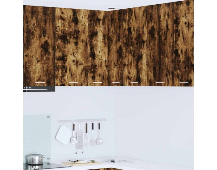 Sonata H Висящ шкаф с рафт Riga Димящ дъб и бяло 57 x 57 x 80 см