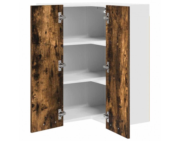 Sonata H Висящ шкаф с рафт Riga Димящ дъб и бяло 57 x 57 x 80 см