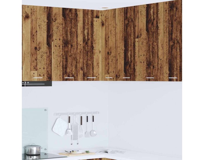 Sonata H Висящ шкаф с рафт Riga Стара дървесина и бяло 57 x 57 x 80 см