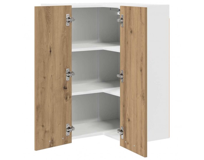 Sonata H Висящ шкаф с рафт Riga Занаятчийски дъб и бяло 57 x 57 x 80 см