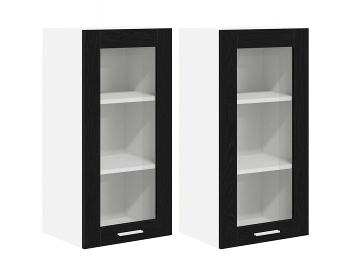 Sonata H Висящ шкаф с рафт с врата Riga 2 pcs Черния дъб 40 x 31 x 80 см