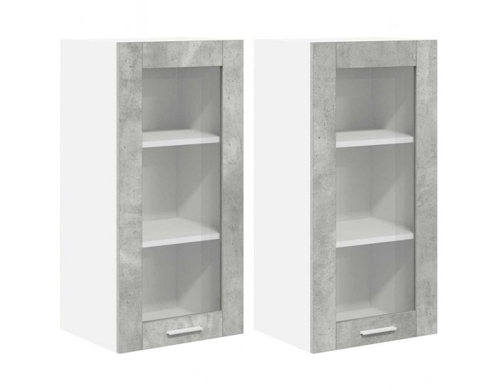 Sonata H Висящ шкаф с рафт Riga 2 pcs Циментено сиво 40 x 31 x 80 см