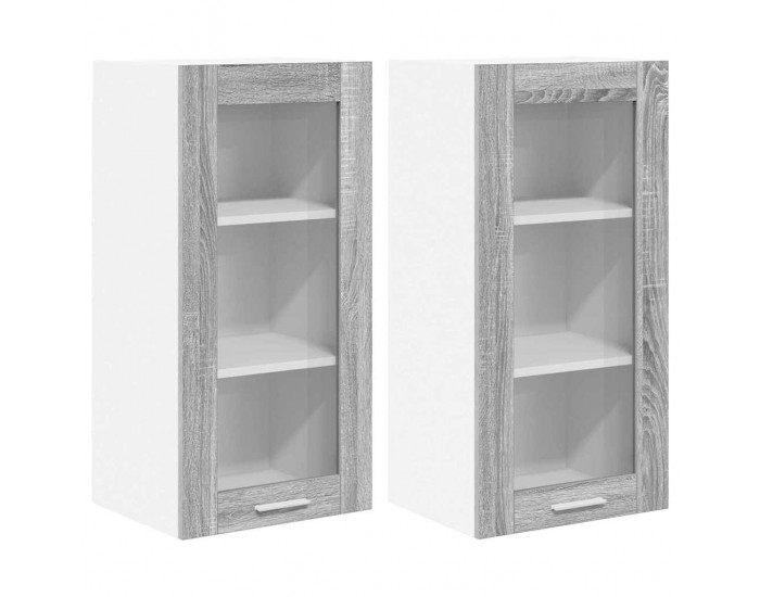 Sonata H Висящ шкаф с рафт с врата Riga 2 pcs Сив Сонома 40 x 31 x 80 см