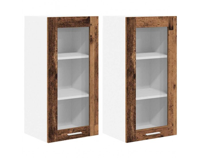 Sonata H Висящ шкаф с рафт Riga 2 pcs Старо дърво 40 x 31 x 80 см