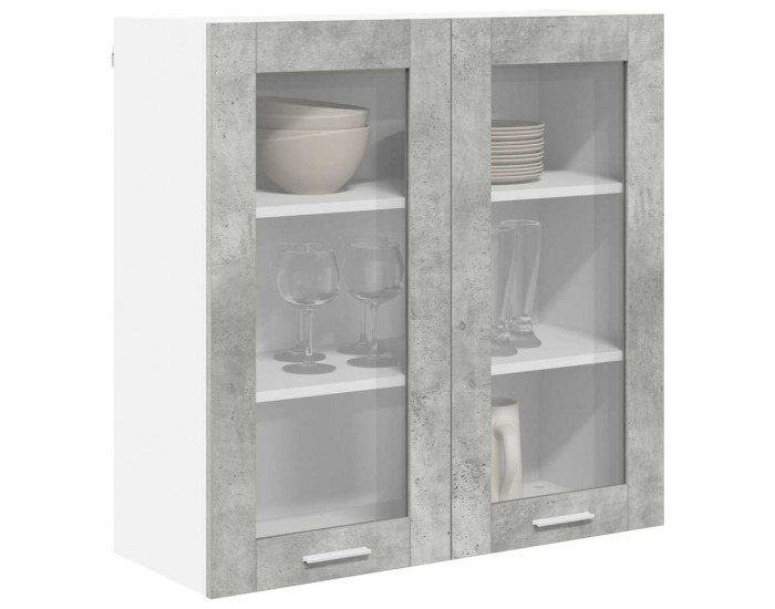 Sonata H Висящ шкаф Riga Циментено сиво 80 x 31 x 80 см Инженерно дърво