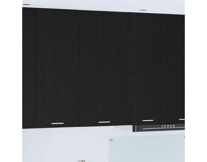 Sonata H Висящ шкаф с рафт Riga Черен дъб и бяло 50 x 31 x 100 см