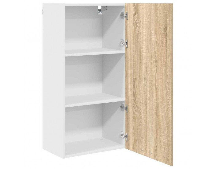 Sonata H Висящ шкаф с рафт Riga Сонома дъб и бяло 50 x 31 x 100 см