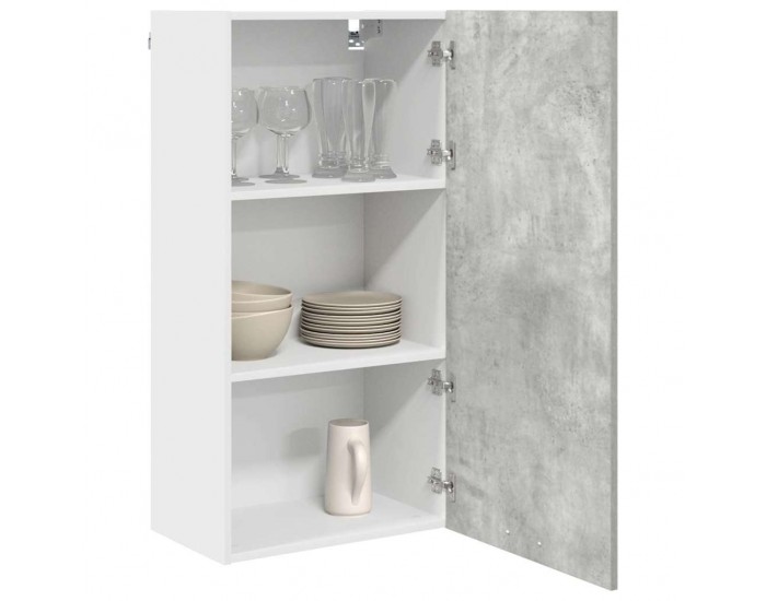 Sonata H Висящ шкаф с рафт Riga Бетон сив и бяло 50 x 31 x 100 см