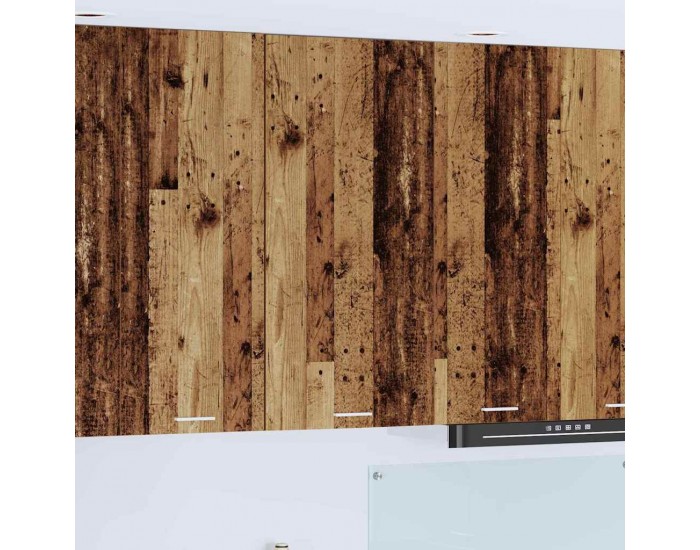 Sonata H Висящ шкаф с рафт Riga Стара дървесина и бяло 50 x 31 x 100 см