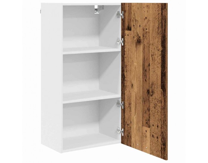 Sonata H Висящ шкаф с рафт Riga Стара дървесина и бяло 50 x 31 x 100 см