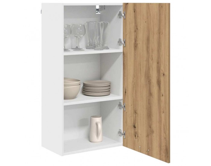 Sonata H Висящ шкаф с рафт Riga Занаятчийски дъб и бяло 50 x 31 x 100 см