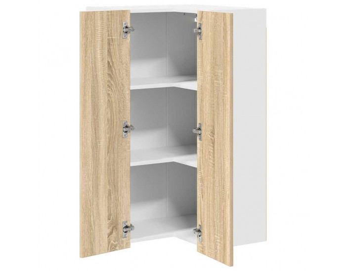 Sonata H Висящ шкаф с рафт Riga Сонома дъб и бяло 57 x 57 x 100 см