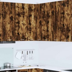 Sonata H Висящ шкаф с рафт Riga Димящ дъб и бяло 57 x 57 x 100 см - Модули Sonata